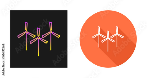 Multiple Windmills Vector Icon