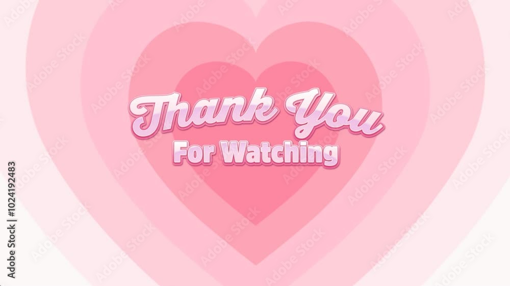 thank you for watching word for outro video with pink background with heart thank you for watching word for outro video with pink background with heart