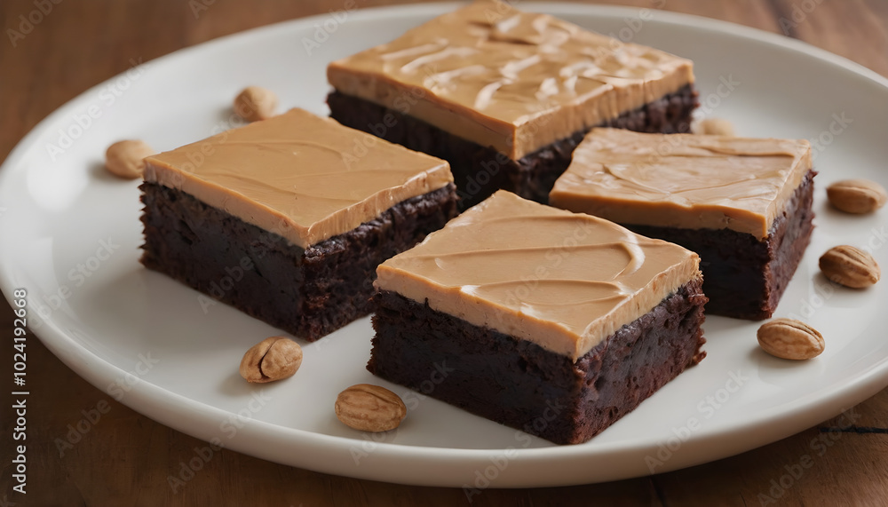 peanut butter brownies on a plate peanut butter brownies on a plate