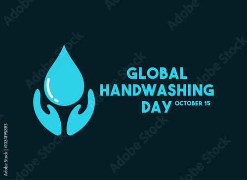Global Handwashing Day. October 15. Handwashing icon. Flat design vector.