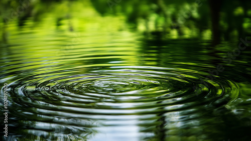 Water Ripples with Trees Reflected: A close-up of water ripples in a lake, with the reflection of trees symbolizing the connection between water