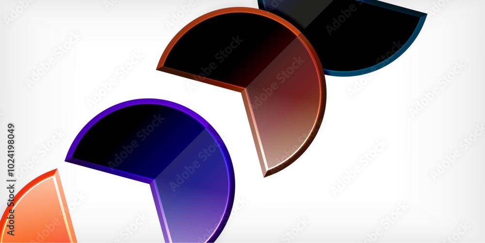 Glass reflective geometric round shapes background. Vector Illustration For Wallpaper, Banner, Background, Card, Book Illustration, landing page Glass reflective geometric round shapes background. Vector Illustration For Wallpaper, Banner, Background, Card, Book Illustration, landing page