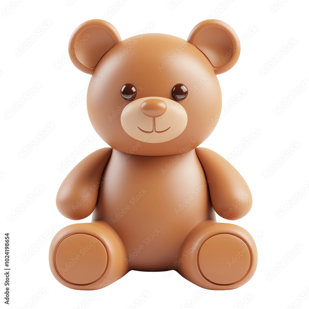Fototapeta premium A Cute Brown Teddy Bear Toy Smiling Cheerfully with Adorable Features