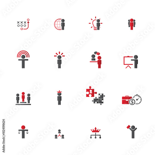 Universal business management and human resources icon set. Universal icons for web and mobile. Vector.