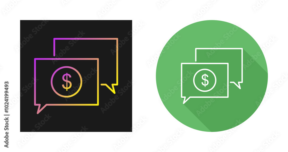 Money Talk Vector Icon Money Talk Vector Icon