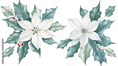 A Beautiful Arrangement of Christmas Flowers and Greenery Perfect for Holiday Decorations