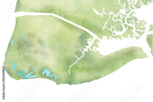 Watercolor Map of Cape May