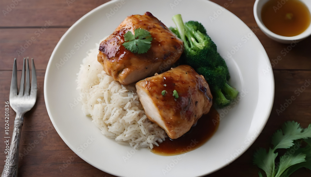 chicken in honey garlic sauce with rice chicken in honey garlic sauce with rice