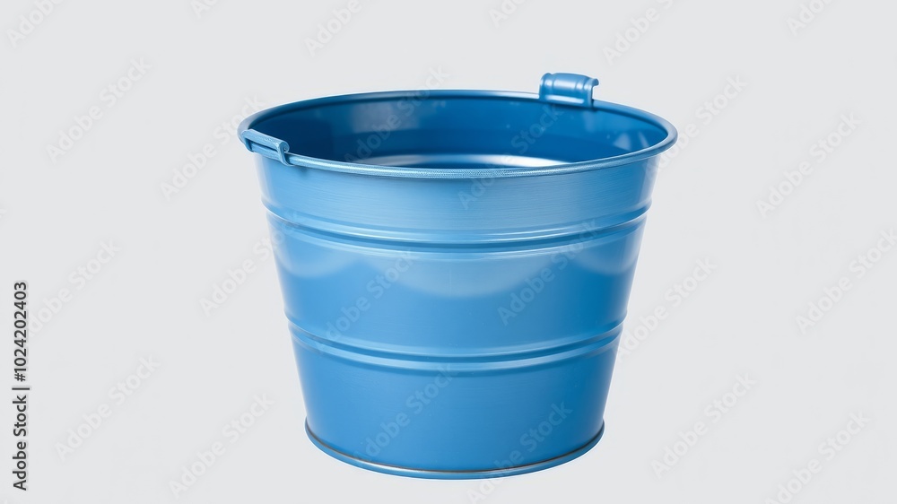 Blue Metal Bucket Isolated on White Background - High-Resolution Stock Photo Blue Metal Bucket Isolated on White Background - High-Resolution Stock Photo