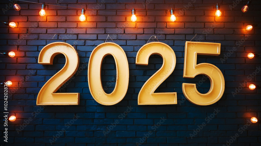 Happy new year 2025 in sparkling fireworks light up sign with glowing numbers against dark background, New Year Lights Background. Happy new year 2025 in sparkling fireworks light up sign with glowing numbers against dark background, New Year Lights Background.