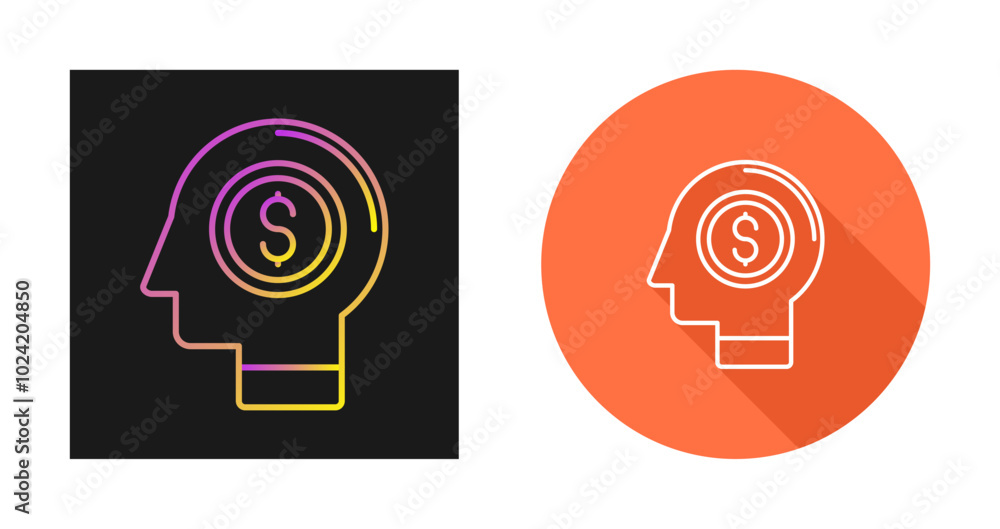 Money Thinking Vector Icon Money Thinking Vector Icon