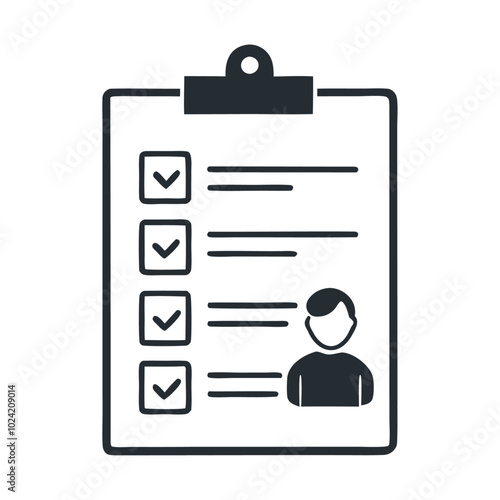 Clipboard with employee data avatar checkbox black icon design