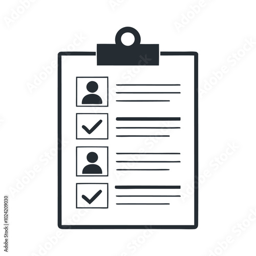 Clipboard with employee data avatar checkbox black icon design