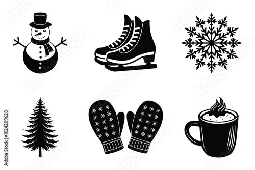 Winter Wonderland Bundle Silhouette Vector Illustration