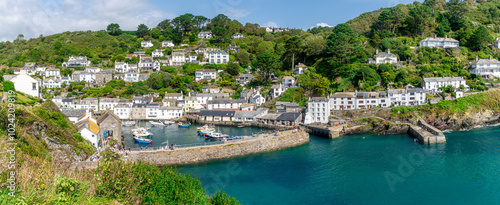 The picturesque harbour in Polperro, Cornwall, England, UK