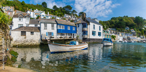 The picturesque harbour in Polperro, Cornwall, England, UK