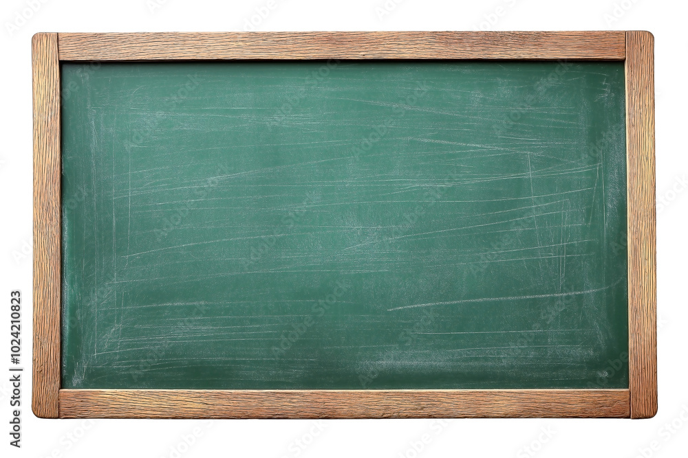 A blank green school chalkboard, isolated on a solid white background. A blank green school chalkboard, isolated on a solid white background.
