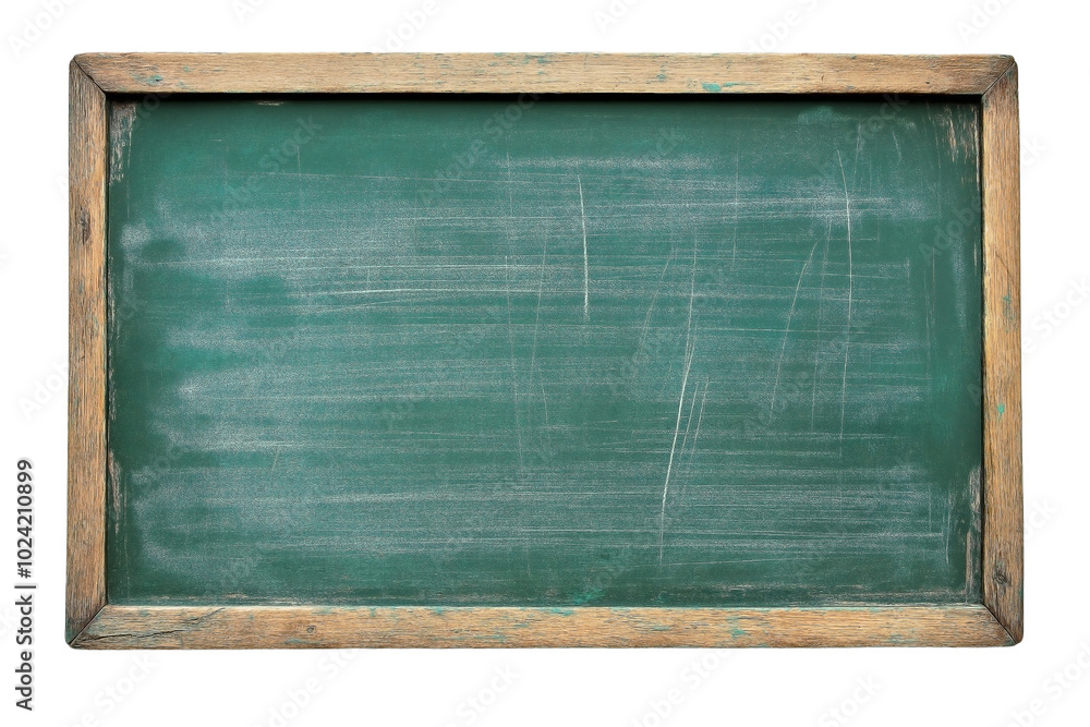 A blank green school chalkboard, isolated on a solid white background. A blank green school chalkboard, isolated on a solid white background.