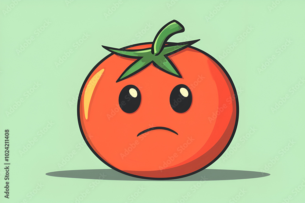 Sad tomatoe , illustration, on white background Sad tomatoe , illustration, on white background
