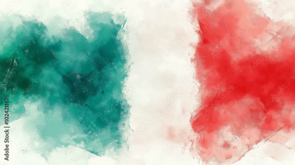 Obraz premium Italian Flag in Pastel Colors on White Background