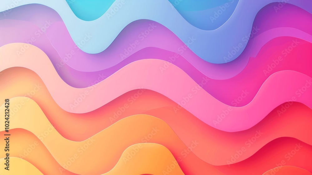 Fototapeta premium A colorful wave pattern with a rainbow of colors. The colors are bright and vibrant