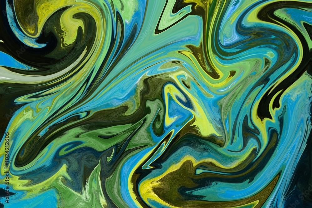 Obraz premium Green marble effect texture liquid background