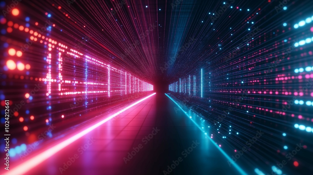 3D Tunnel Visualization with Bright Light Effects 3D Tunnel Visualization with Bright Light Effects
