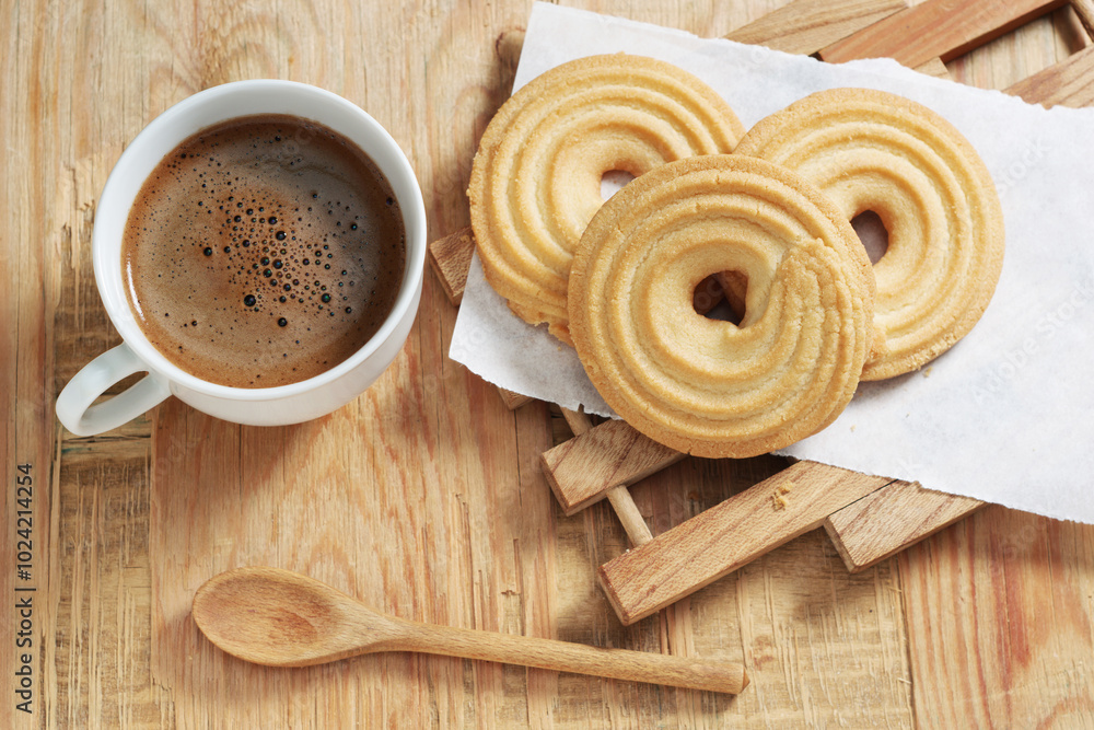Biscuit rings and coffee Biscuit rings and coffee