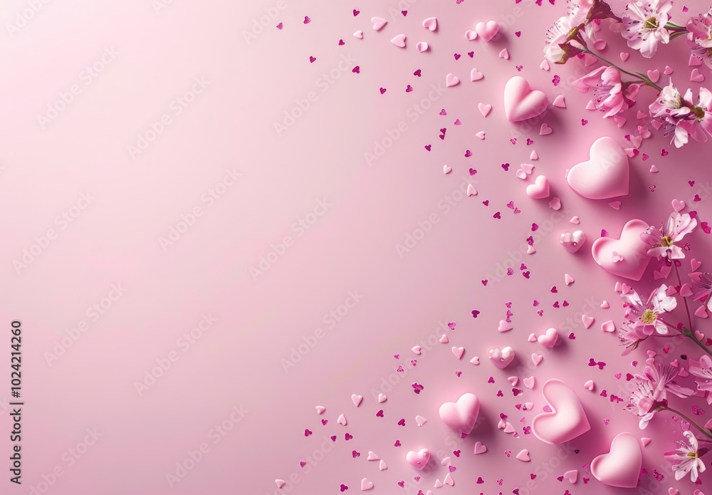 A pink background with delicate flowers and hearts scattered around the edges, creating an elegant Special Day atmosphere.