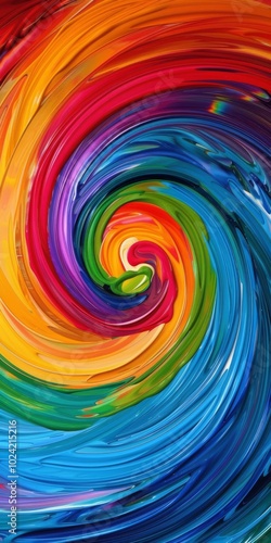 Wallpaper Mural A colorful swirl of paint with a rainbow of colors. The swirl is very dynamic and full of energy Torontodigital.ca