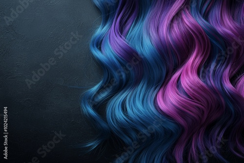 Soft Ombre Hair in Deep Blue and Purple Shades