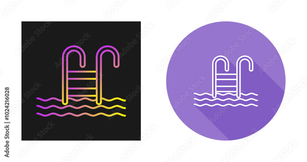 Water Stairs Vector Icon Water Stairs Vector Icon