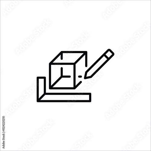 3D modeling icon. Simple 3D modeling icon for social media, app, and web design. Vector illustration