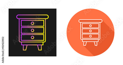 Chest Of Drawers Vector Icon