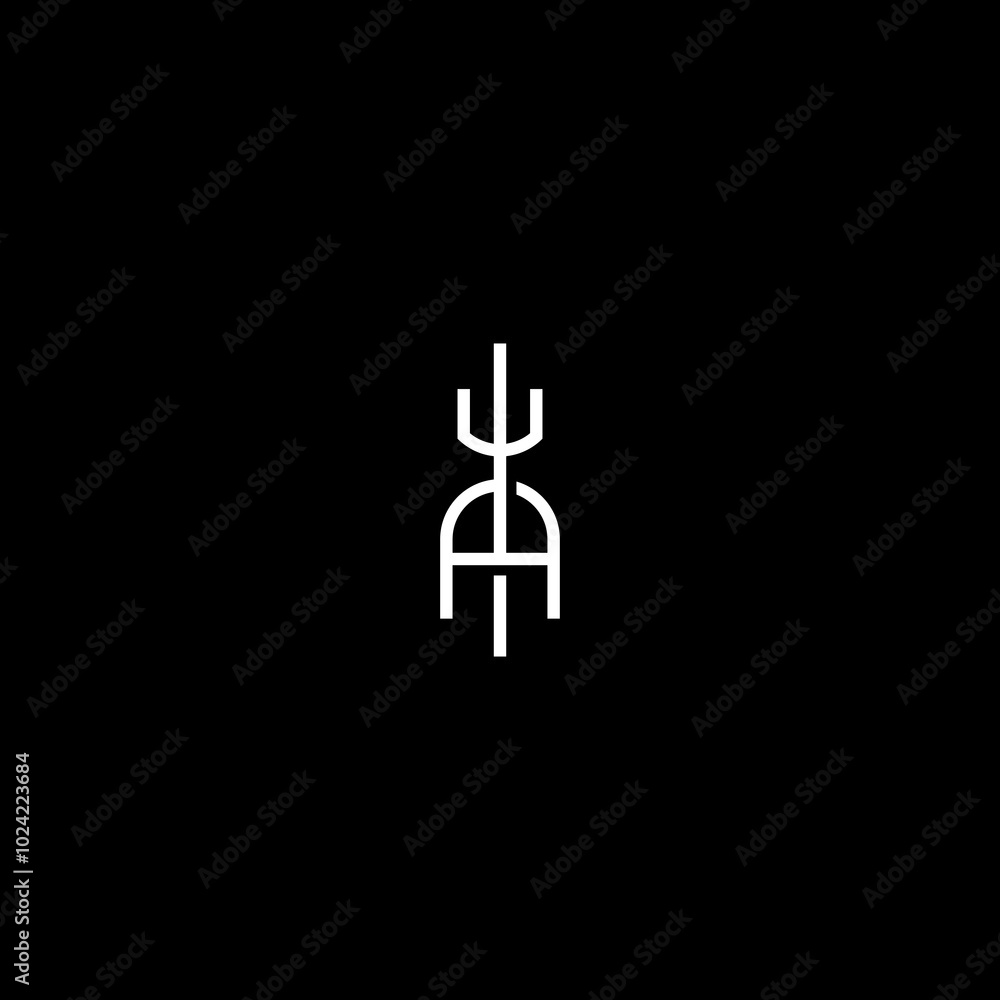 abstract trident and letter A abstract trident and letter A
