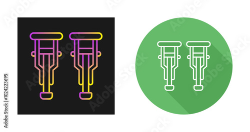 Crutches Vector Icon
