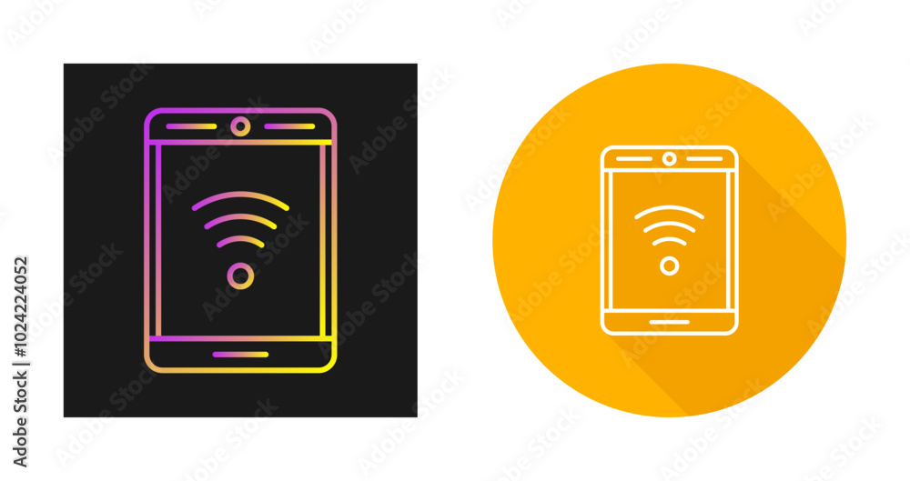 Phone With Signal Vector Icon Phone With Signal Vector Icon
