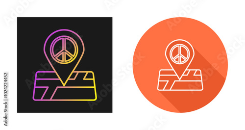 Peace Location Vector Icon