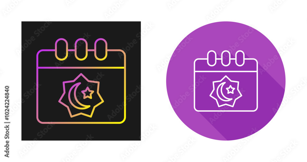 Islamic Calendar Vector Icon Islamic Calendar Vector Icon