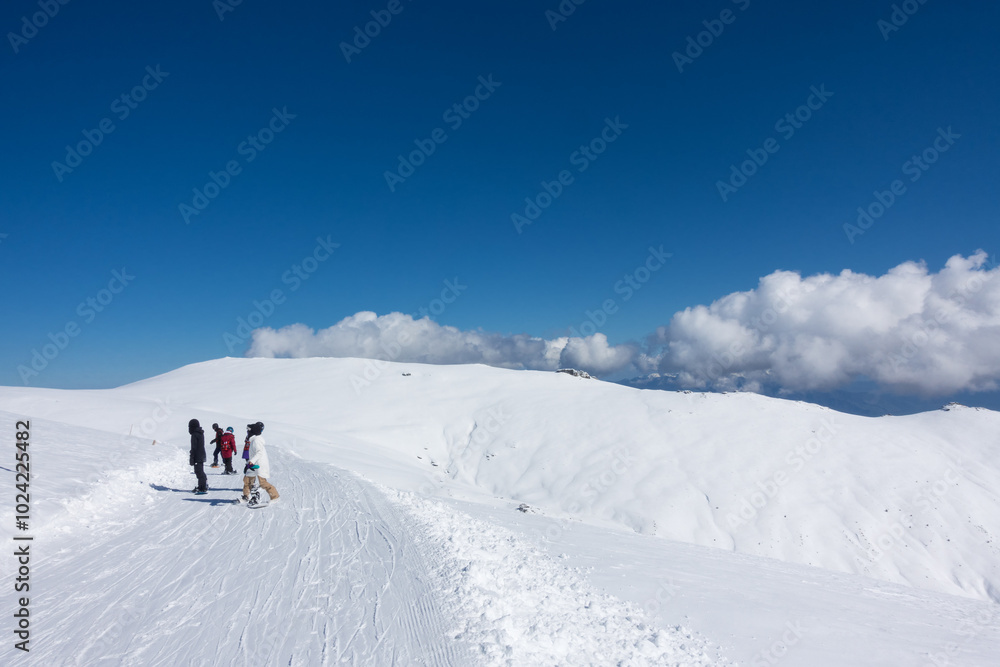 Breathtaking scenery on the snowy slopes of Kaimaktsalan ski center, Edessa, Greece Breathtaking scenery on the snowy slopes of Kaimaktsalan ski center, Edessa, Greece