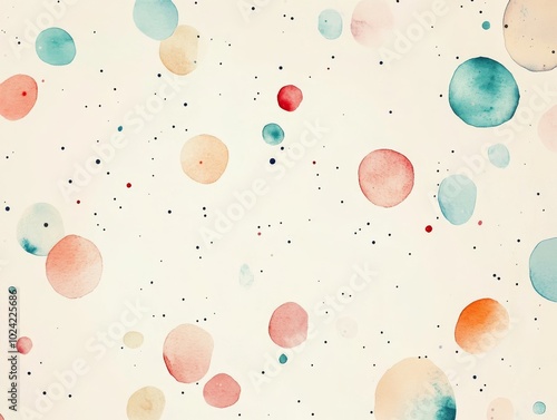 2408 47.A stylish composition of colorful drops artfully scattered on a light beige backdrop, perfect for a modern banner. The soft hues create a harmonious blend that invites attention, while the