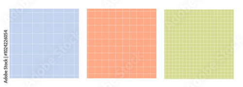 Trendy checkered background set. Straight line grid 