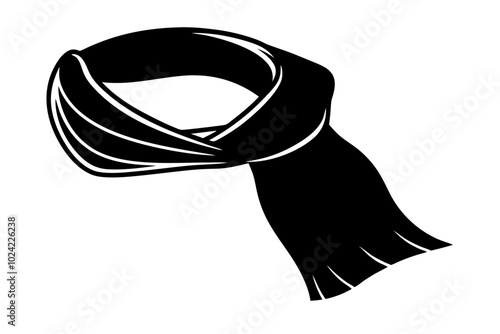 

Scarf line art vector, scarf muffler cloth icon, scarf outline coloring book page 
