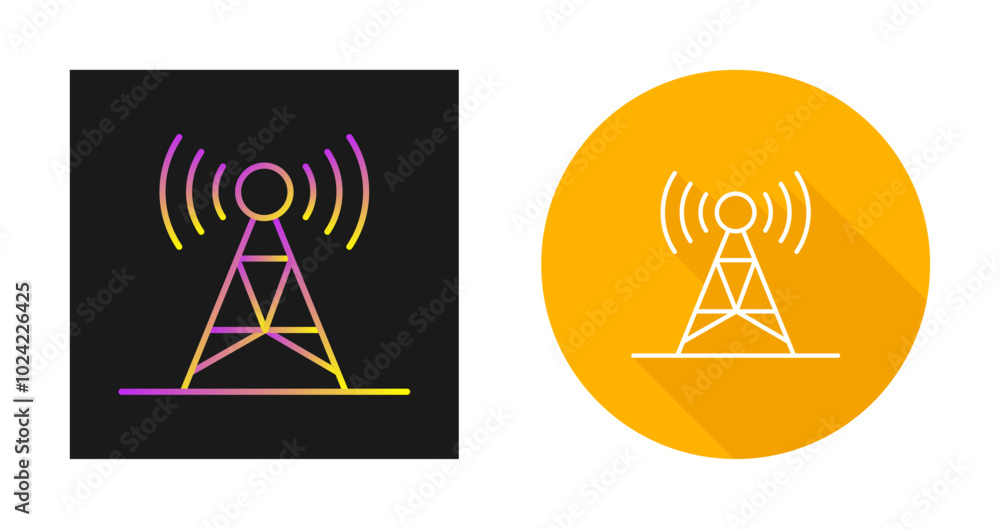 Signal Tower Vector Icon Signal Tower Vector Icon