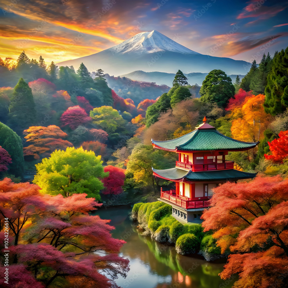 beautiful Japanese forest scene beautiful Japanese forest scene