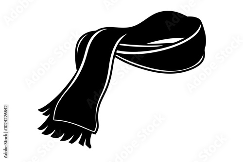

Scarf line art vector, scarf muffler cloth icon, scarf outline coloring book page 
