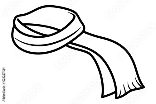 

Scarf line art vector, scarf muffler cloth icon, scarf outline coloring book page 
