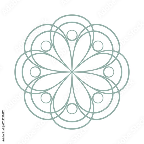 Simple Mandala Outline Vector for Coloring Pages  photo