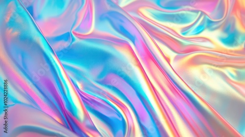 Iridescent neon background. Holographic Abstract soft pastel colors backdrop. Hologram Foil. Aesthetic. Trendy vaporwave creative gradient.