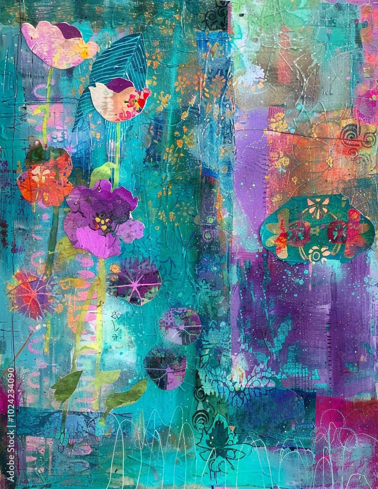 Fototapeta premium Twilight Garden Texture Page Journal